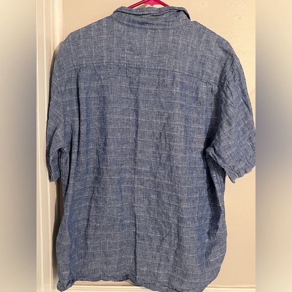 Weatherproof Vintage Mens Washable Linen Shirt (LG) Short Sleeve 55% Linen B7 - Picture 3 of 3